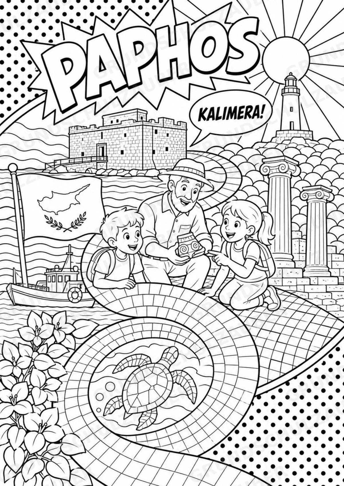 Zypern POP Art Ausmalbilder 15 Malvorlagen – Materialseite 4