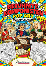 Berühmte Komponisten POP Art Ausmalbilder 15 Malvorlagen – Cover