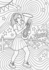 Blasinstrumente POP Art Ausmalbilder 15 Malvorlagen – Materialseite 13