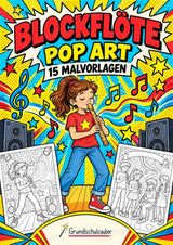 Blockflöte POP Art Ausmalbilder 15 Malvorlagen – Cover