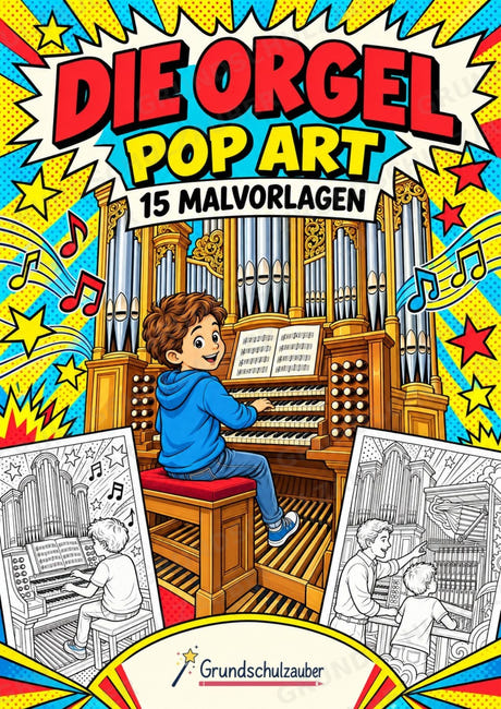 Die Orgel POP Art Ausmalbilder 15 Malvorlagen – Cover