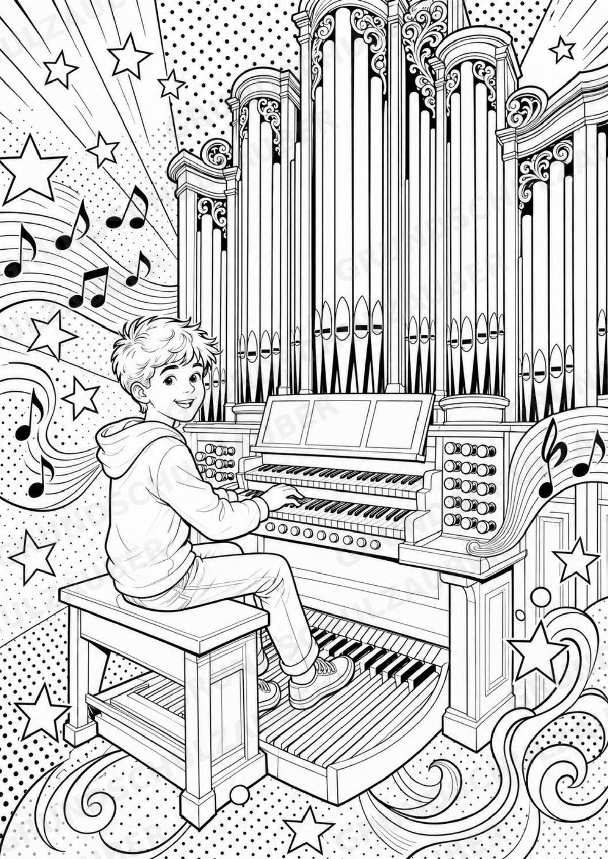 Die Orgel POP Art Ausmalbilder 15 Malvorlagen – Materialseite 2