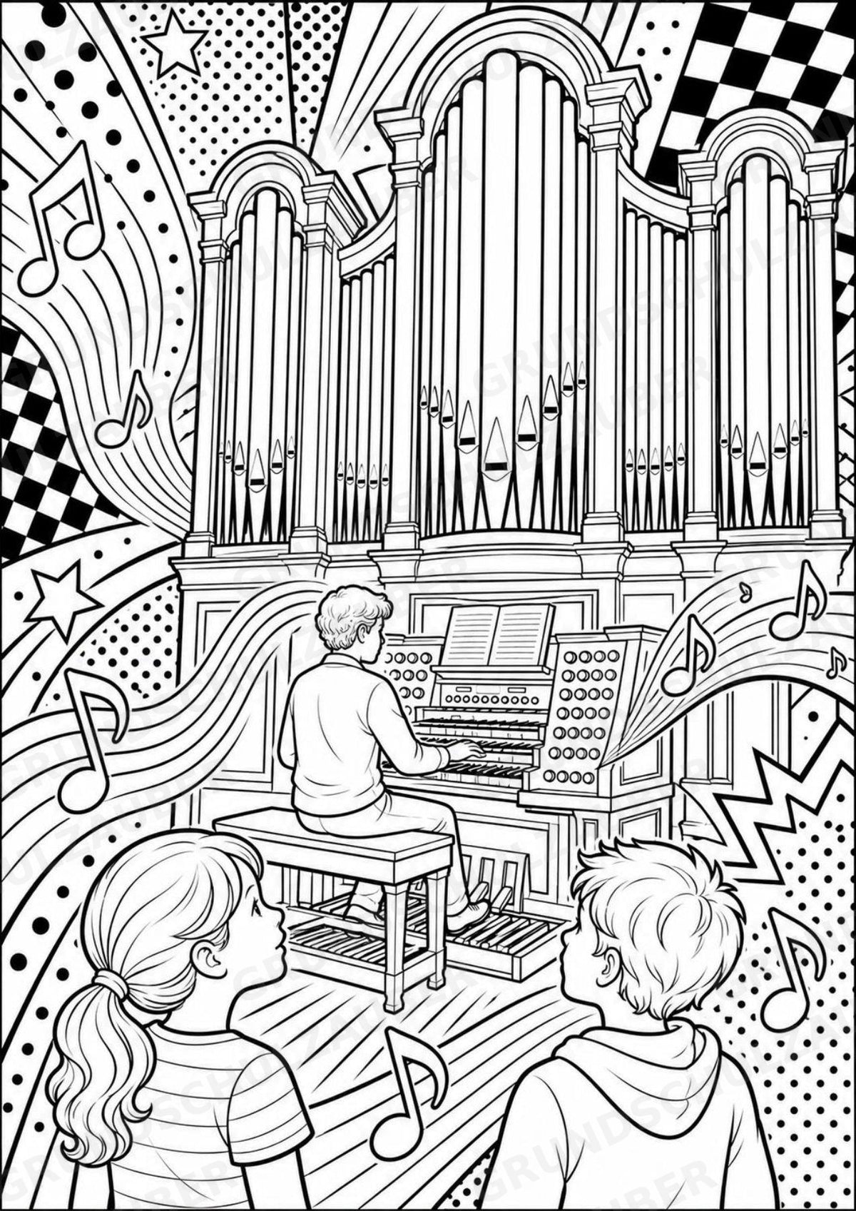 Die Orgel POP Art Ausmalbilder 15 Malvorlagen – Materialseite 7