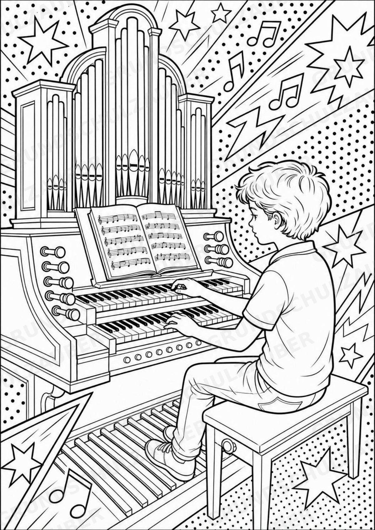 Die Orgel POP Art Ausmalbilder 15 Malvorlagen – Materialseite 9