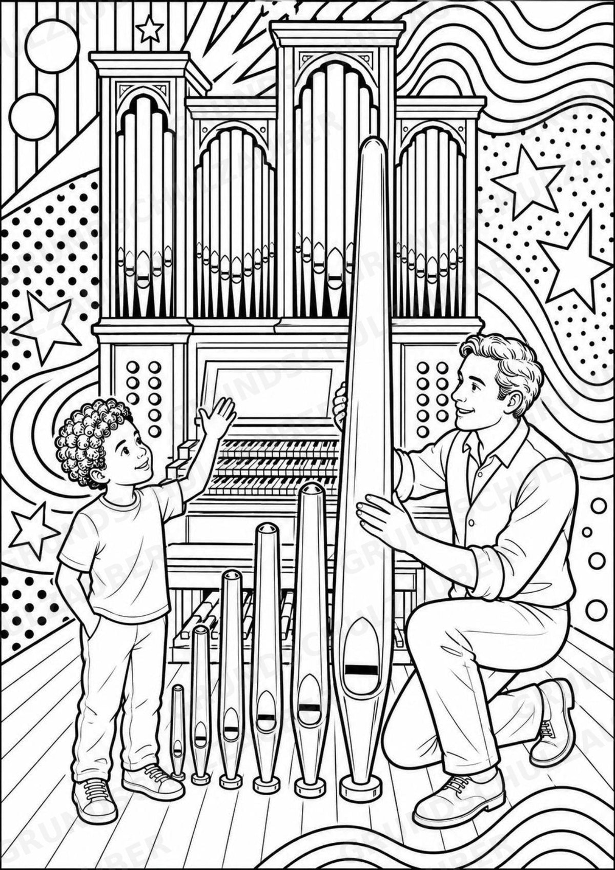 Die Orgel POP Art Ausmalbilder 15 Malvorlagen – Materialseite 12