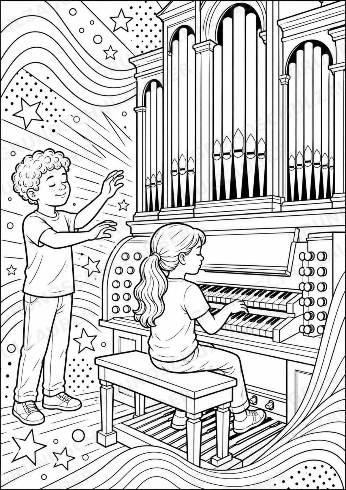 Die Orgel POP Art Ausmalbilder 15 Malvorlagen – Materialseite 15