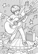 Gitarre POP Art Ausmalbilder 15 Malvorlagen – Materialseite 2