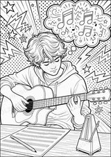 Gitarre POP Art Ausmalbilder 15 Malvorlagen – Materialseite 9