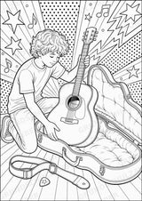 Gitarre POP Art Ausmalbilder 15 Malvorlagen – Materialseite 10