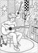 Gitarre POP Art Ausmalbilder 15 Malvorlagen – Materialseite 14