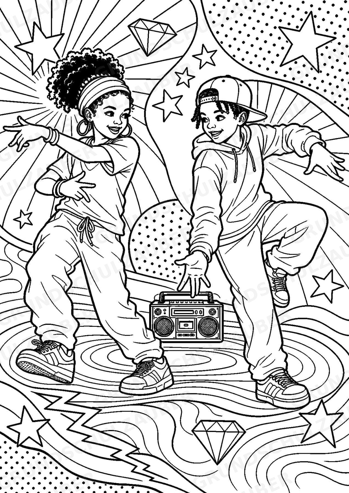 Hip Hop POP Art Ausmalbilder 15 Malvorlagen – Materialseite 7