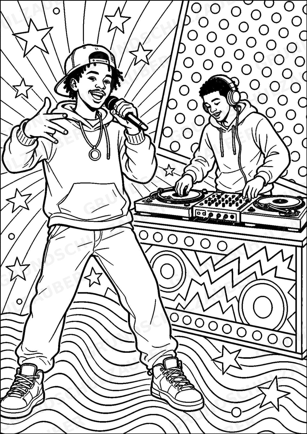 Hip Hop POP Art Ausmalbilder 15 Malvorlagen – Materialseite 10