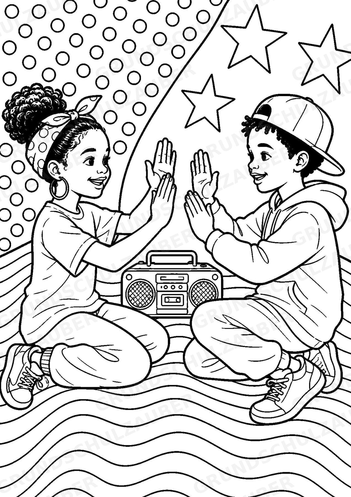 Hip Hop POP Art Ausmalbilder 15 Malvorlagen – Materialseite 15