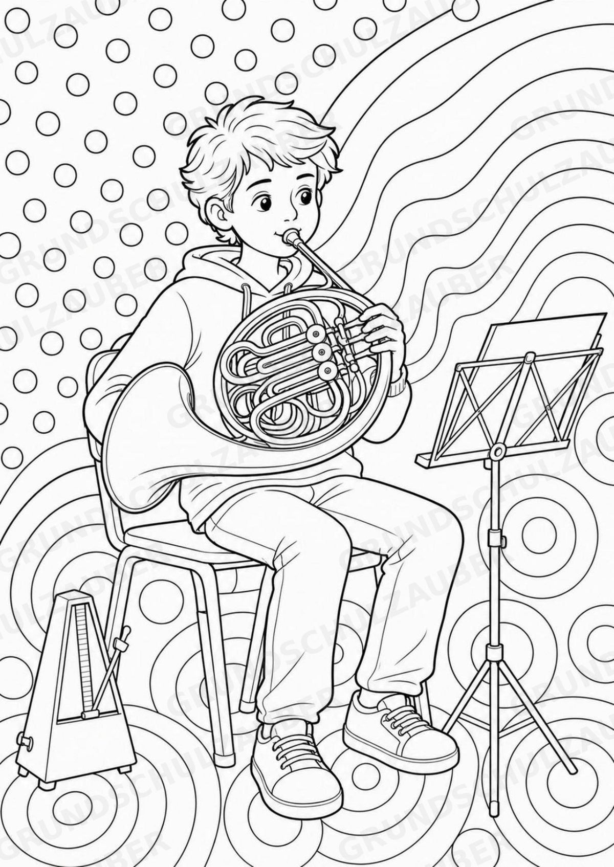 Horn POP Art Ausmalbilder 15 Malvorlagen – Materialseite 4