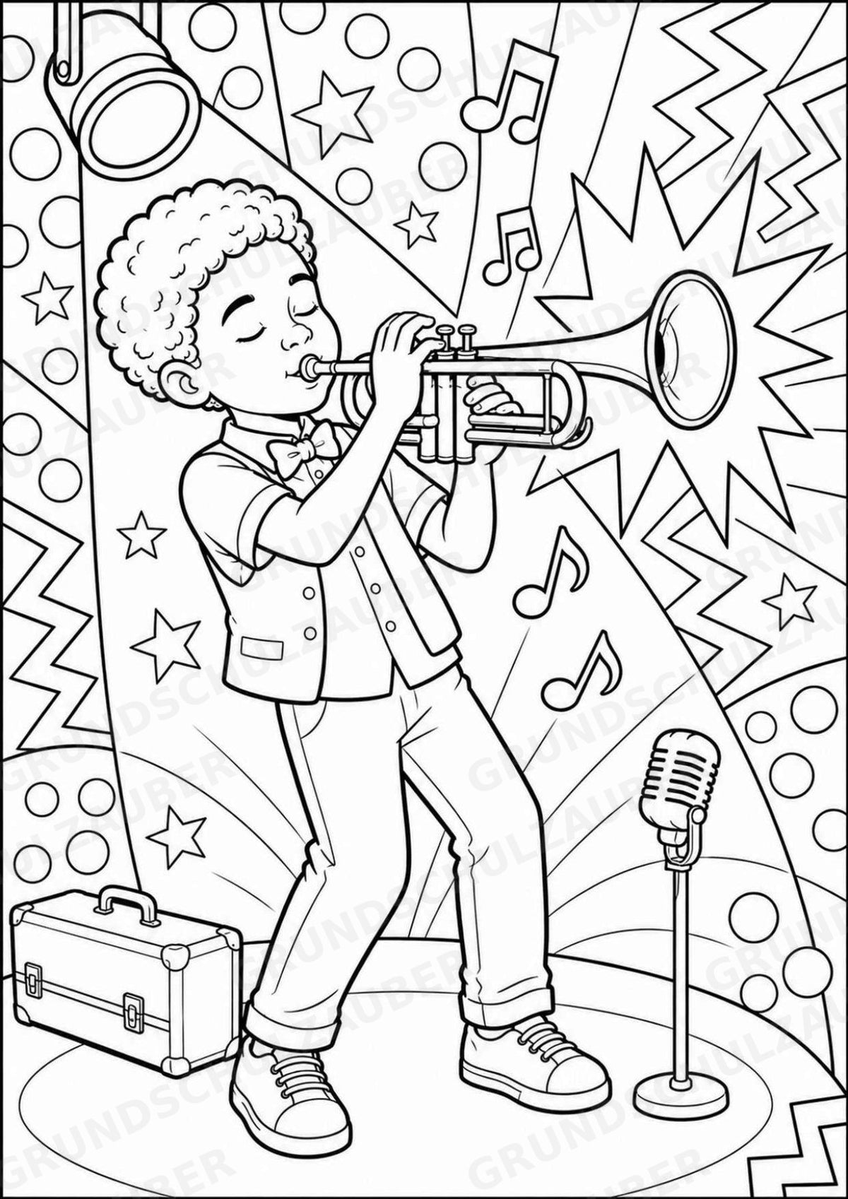 Jazz POP Art Ausmalbilder 15 Malvorlagen – Materialseite 3
