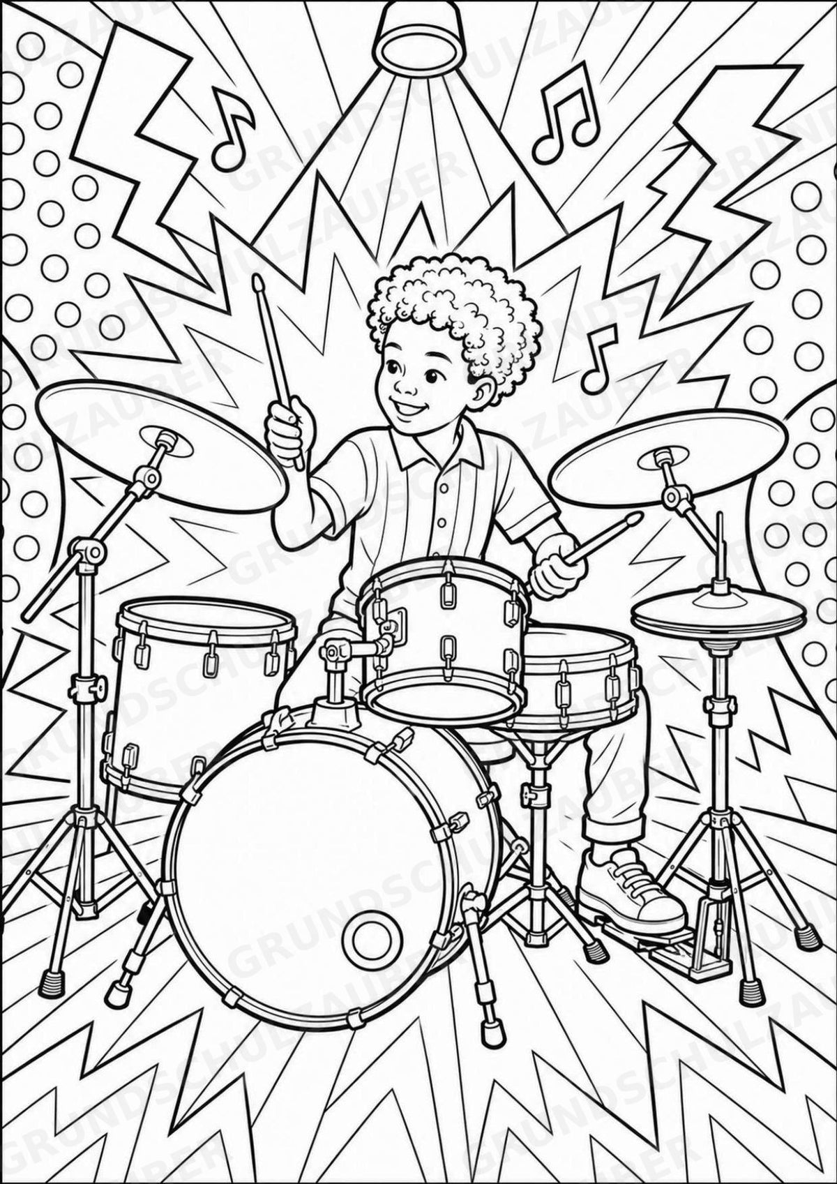 Jazz POP Art Ausmalbilder 15 Malvorlagen – Materialseite 6