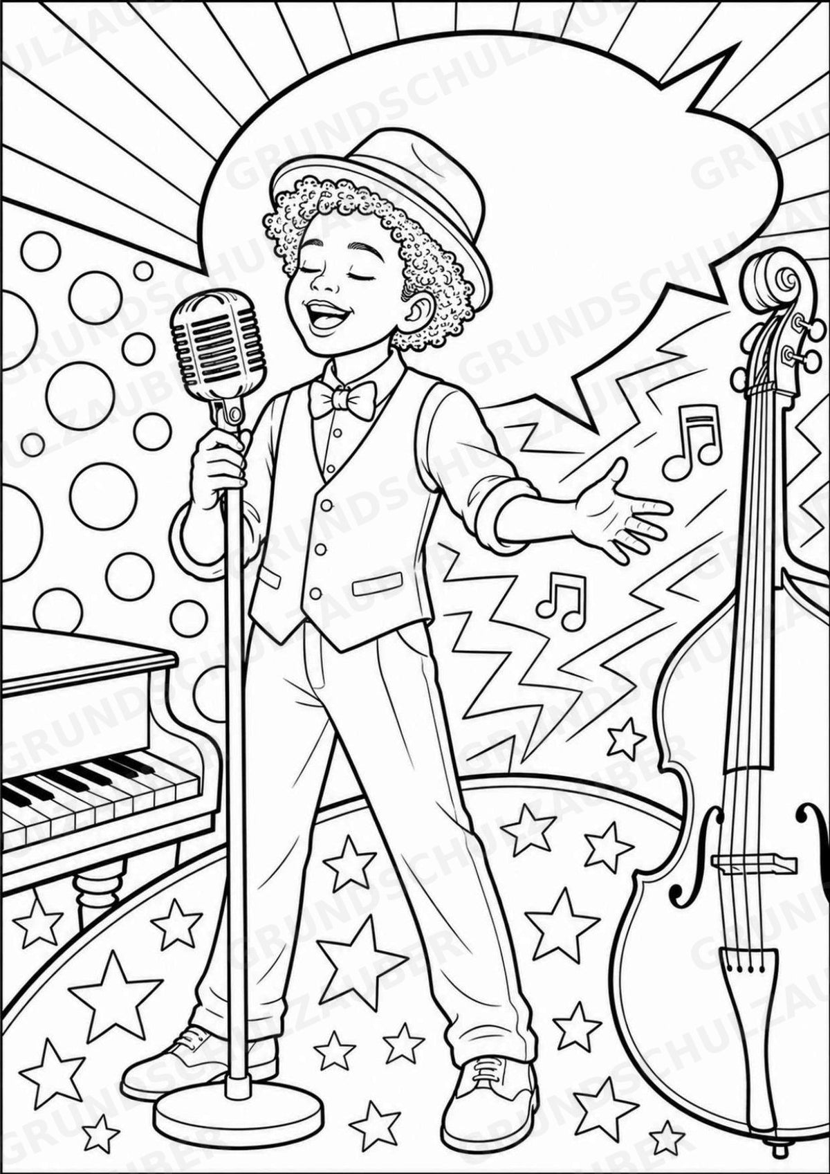 Jazz POP Art Ausmalbilder 15 Malvorlagen – Materialseite 8