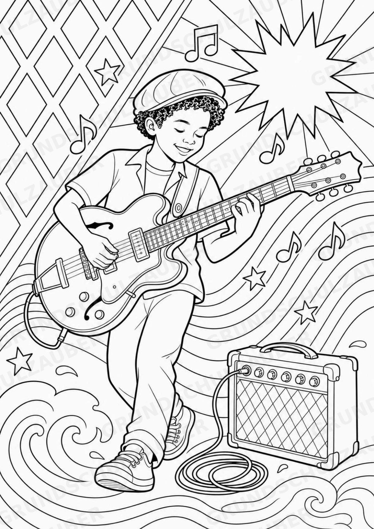 Jazz POP Art Ausmalbilder 15 Malvorlagen – Materialseite 12