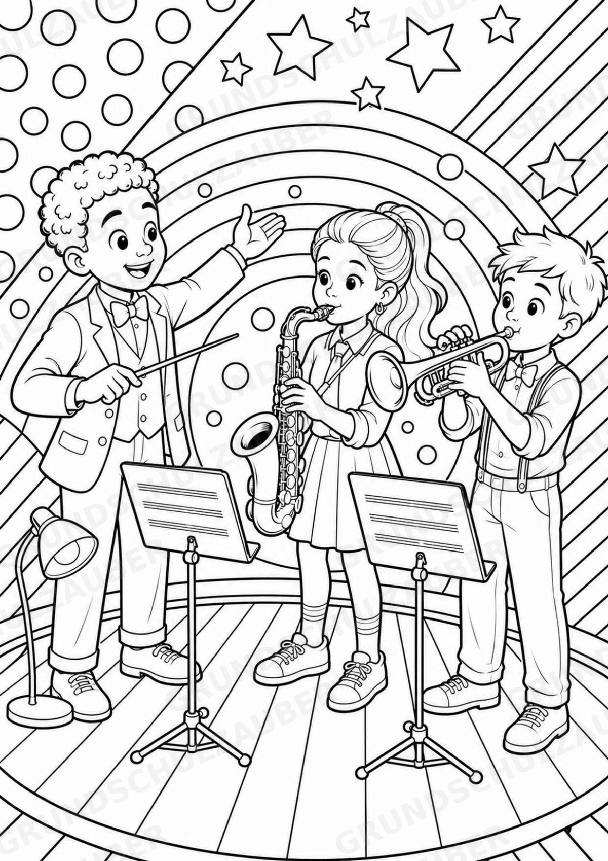 Jazz POP Art Ausmalbilder 15 Malvorlagen – Materialseite 14