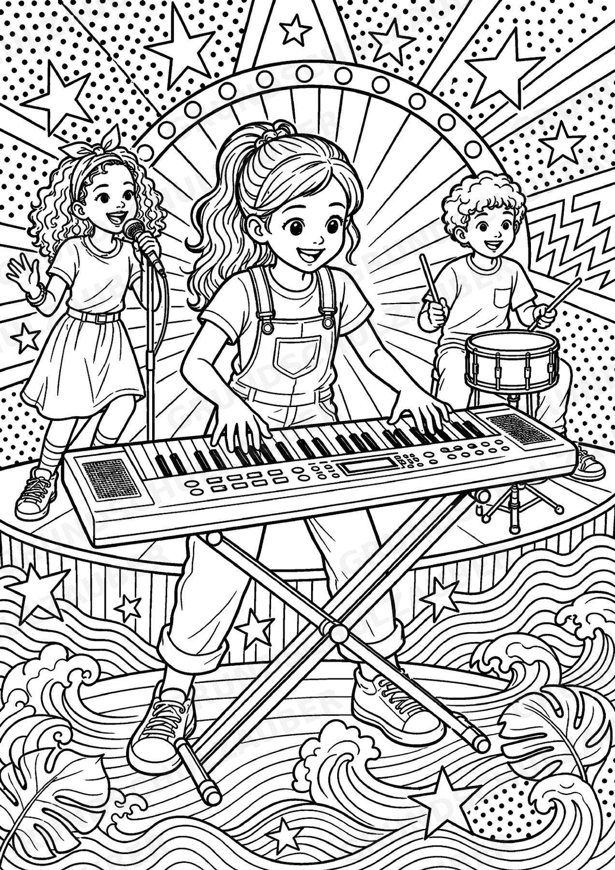 Keyboard POP Art Ausmalbilder 15 Malvorlagen – Materialseite 7