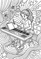 Keyboard POP Art Ausmalbilder 15 Malvorlagen – Materialseite 8