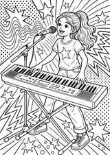 Keyboard POP Art Ausmalbilder 15 Malvorlagen – Materialseite 9
