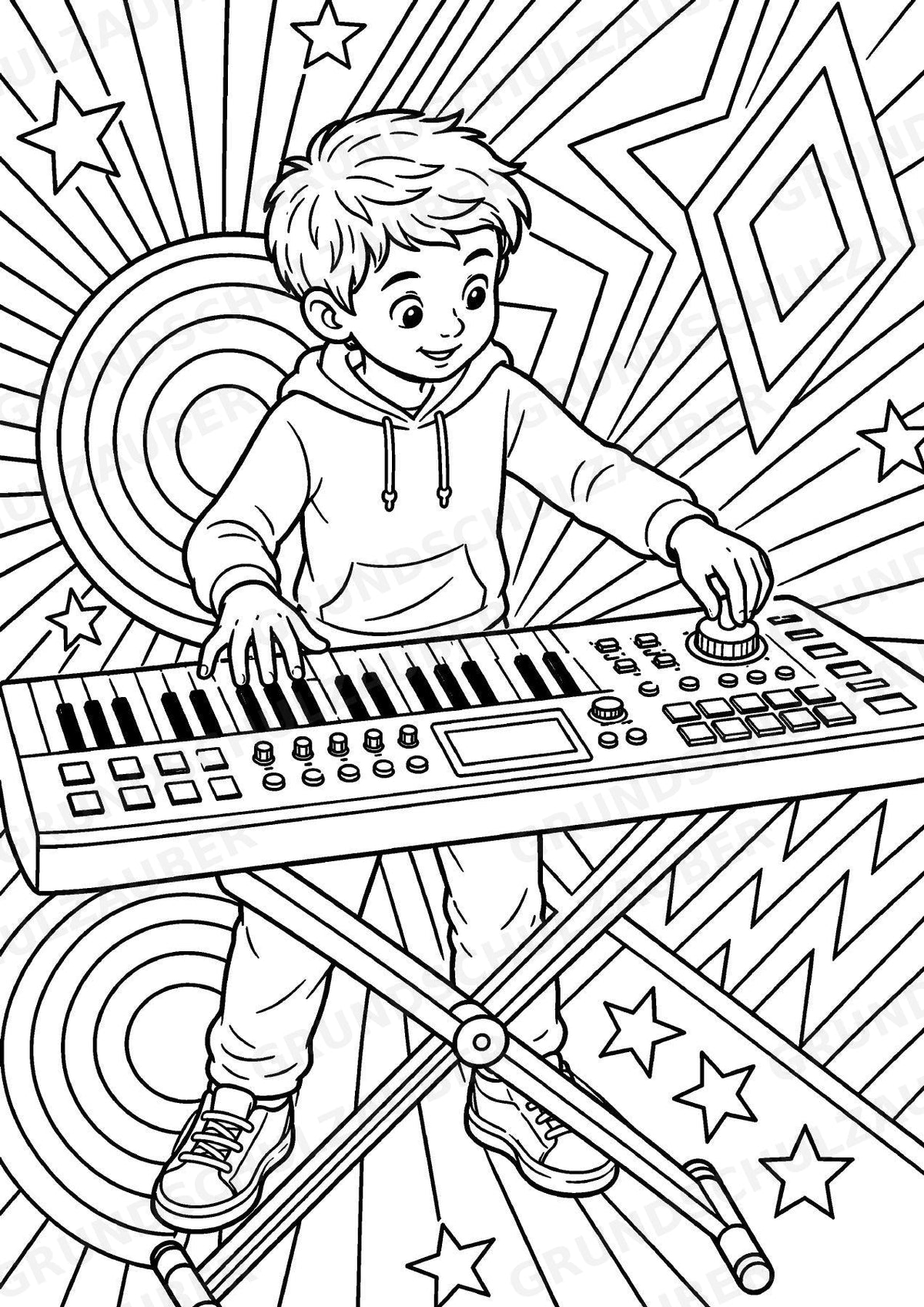 Keyboard POP Art Ausmalbilder 15 Malvorlagen – Materialseite 10