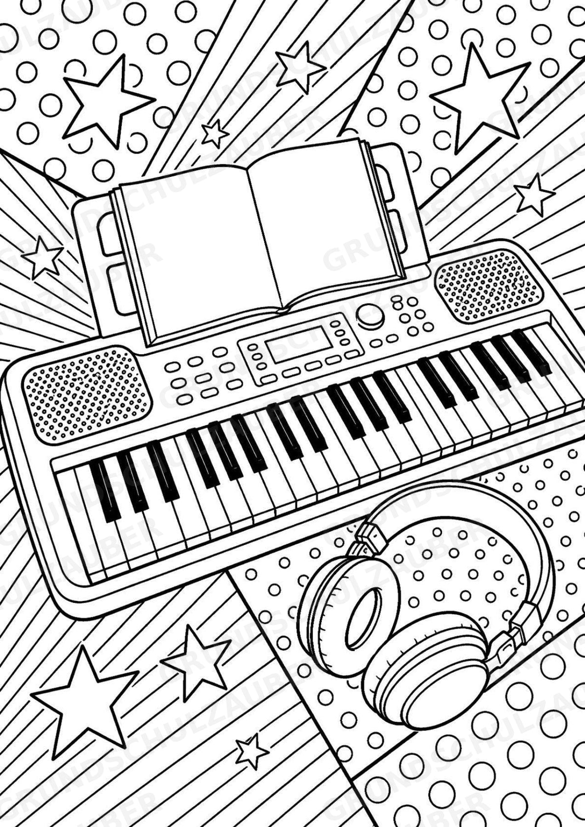 Keyboard POP Art Ausmalbilder 15 Malvorlagen – Materialseite 11
