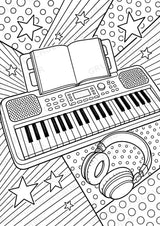 Keyboard POP Art Ausmalbilder 15 Malvorlagen – Materialseite 11