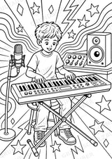 Keyboard POP Art Ausmalbilder 15 Malvorlagen – Materialseite 12