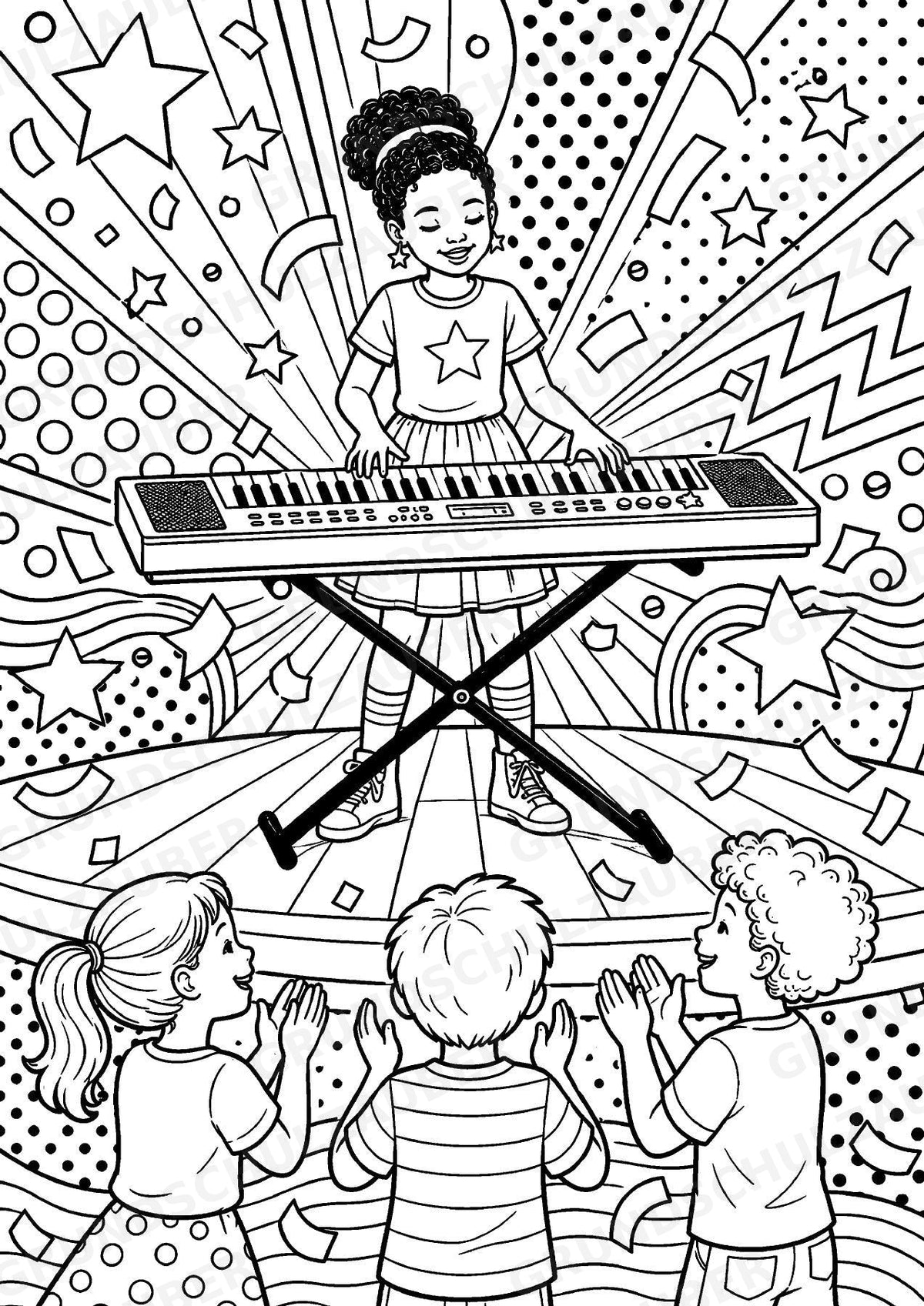 Keyboard POP Art Ausmalbilder 15 Malvorlagen – Materialseite 14