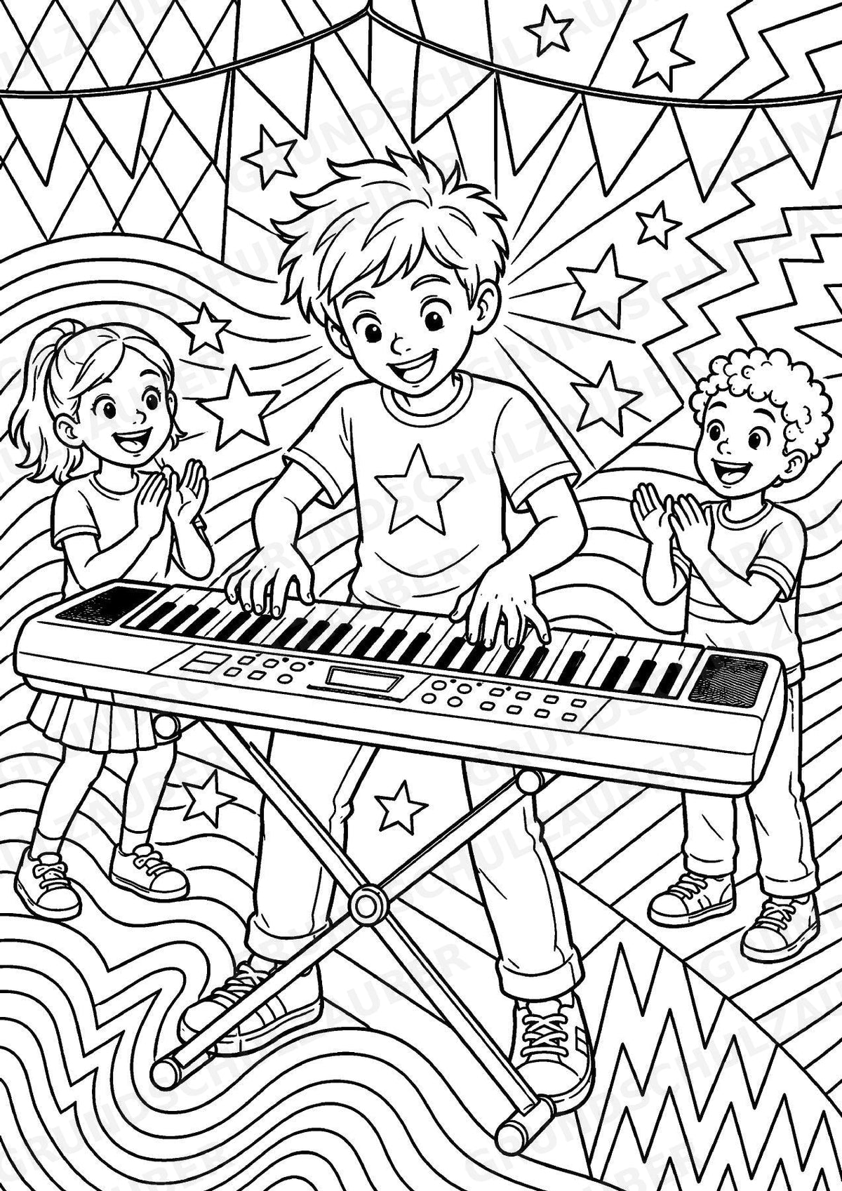 Keyboard POP Art Ausmalbilder 15 Malvorlagen – Materialseite 16