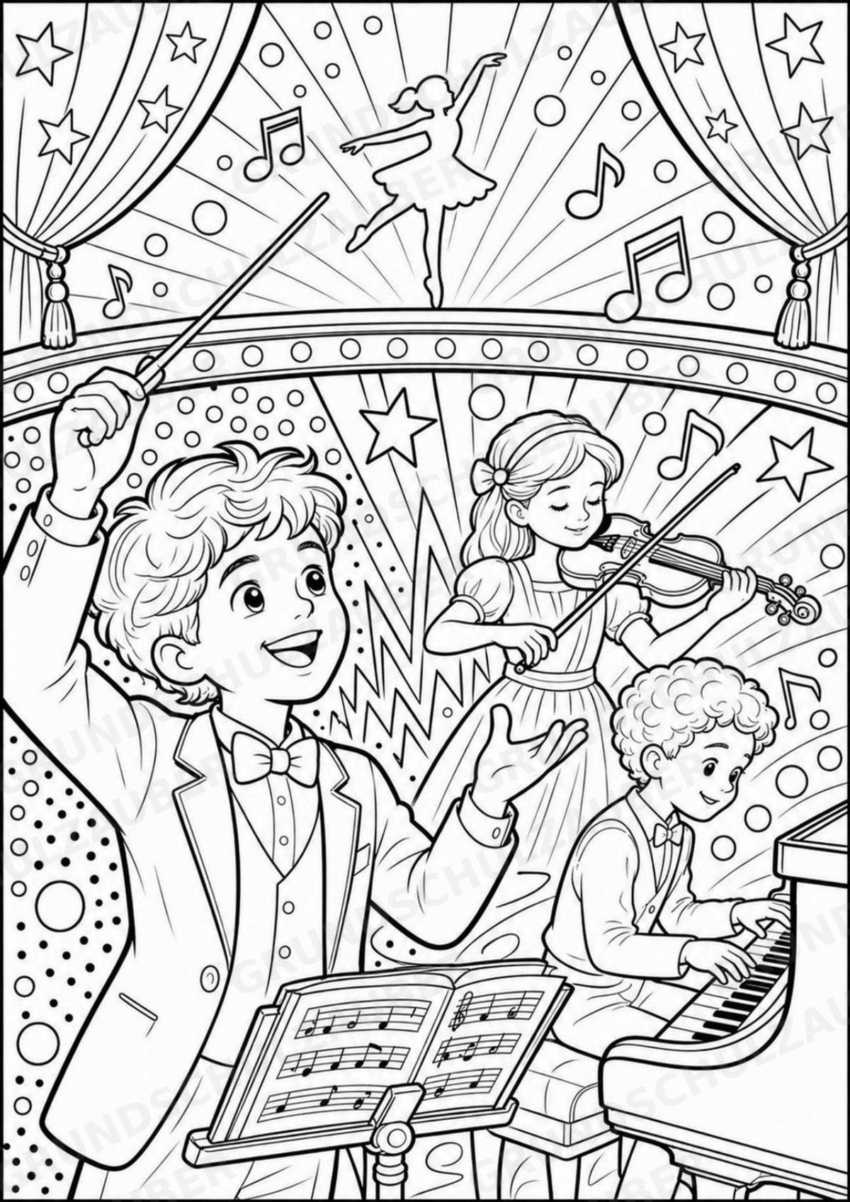 Musicals POP Art Ausmalbilder 15 Malvorlagen – Materialseite 6
