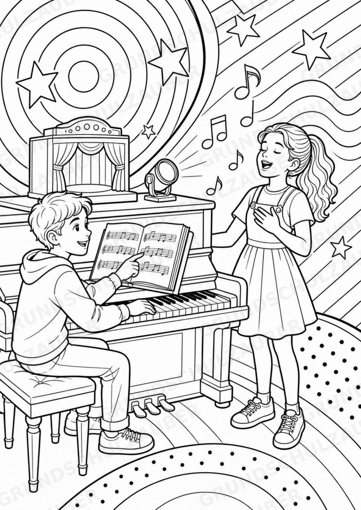 Musicals POP Art Ausmalbilder 15 Malvorlagen – Materialseite 16