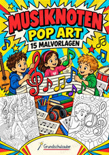 Musiknoten POP Art Ausmalbilder 15 Malvorlagen – Cover
