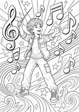 Musiknoten POP Art Ausmalbilder 15 Malvorlagen – Materialseite 2
