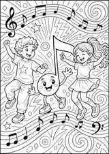 Musiknoten POP Art Ausmalbilder 15 Malvorlagen – Materialseite 3