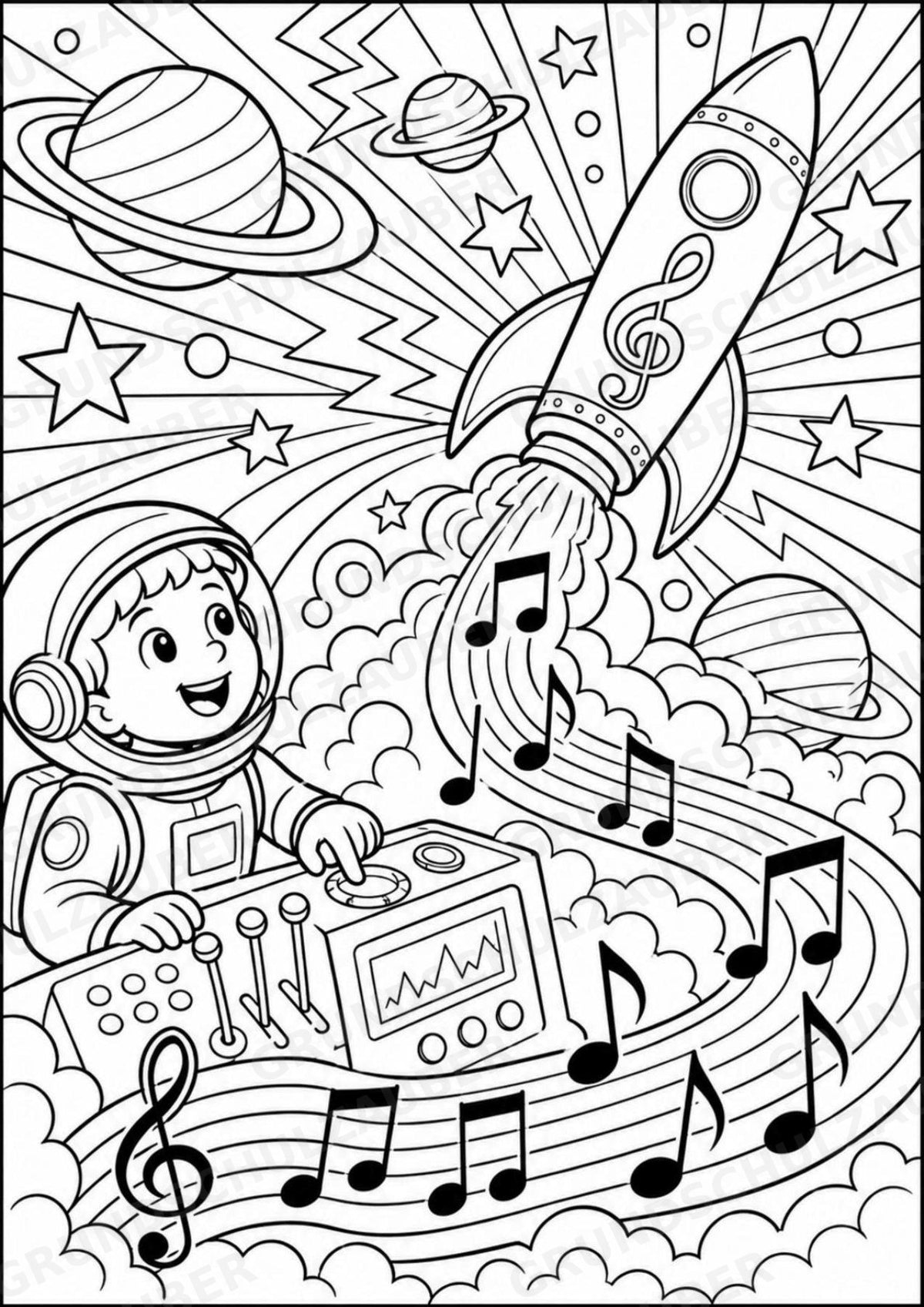 Musiknoten POP Art Ausmalbilder 15 Malvorlagen – Materialseite 7