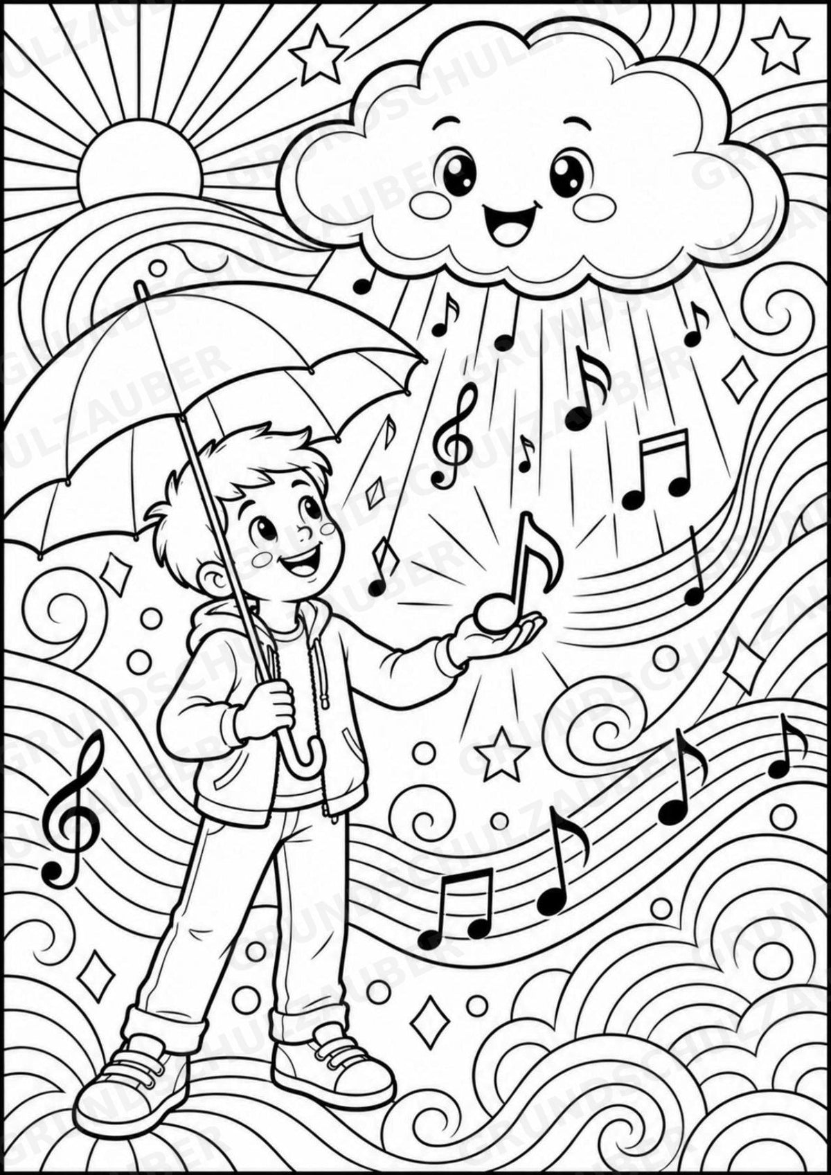 Musiknoten POP Art Ausmalbilder 15 Malvorlagen – Materialseite 11