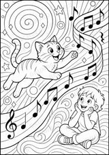 Musiknoten POP Art Ausmalbilder 15 Malvorlagen – Materialseite 12