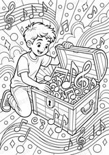 Musiknoten POP Art Ausmalbilder 15 Malvorlagen – Materialseite 13