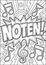 Musiknoten POP Art Ausmalbilder 15 Malvorlagen – Materialseite 15