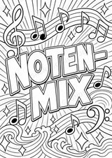 Musiknoten POP Art Ausmalbilder 15 Malvorlagen – Materialseite 16