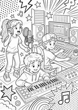 Musikproduktion POP Art Ausmalbilder 15 Malvorlagen – Materialseite 2