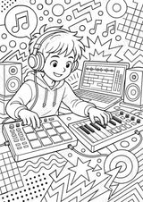 Musikproduktion POP Art Ausmalbilder 15 Malvorlagen – Materialseite 4