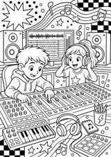 Musikproduktion POP Art Ausmalbilder 15 Malvorlagen – Materialseite 7