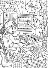 Musikproduktion POP Art Ausmalbilder 15 Malvorlagen – Materialseite 9
