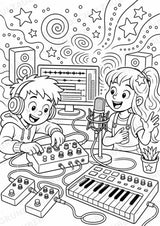 Musikproduktion POP Art Ausmalbilder 15 Malvorlagen – Materialseite 10