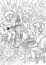 Musikproduktion POP Art Ausmalbilder 15 Malvorlagen – Materialseite 11