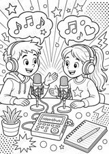Musikproduktion POP Art Ausmalbilder 15 Malvorlagen – Materialseite 12